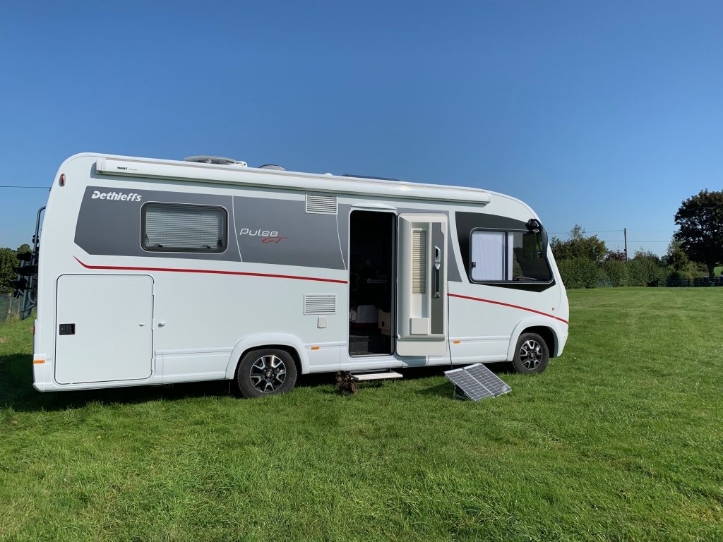 An A class Dethleffs Pulse Motorhome parked on a CL campsite