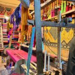 A picture of the traditional weaving machine used in Fez to make beautiful scarves and textiles